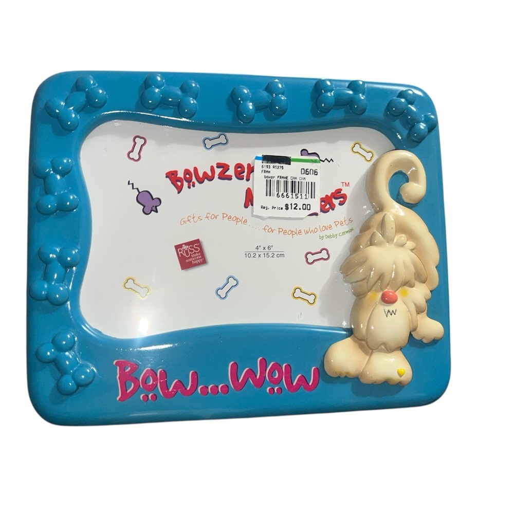 Charlotte Russe Blue and Cream Dog Picture Frame
